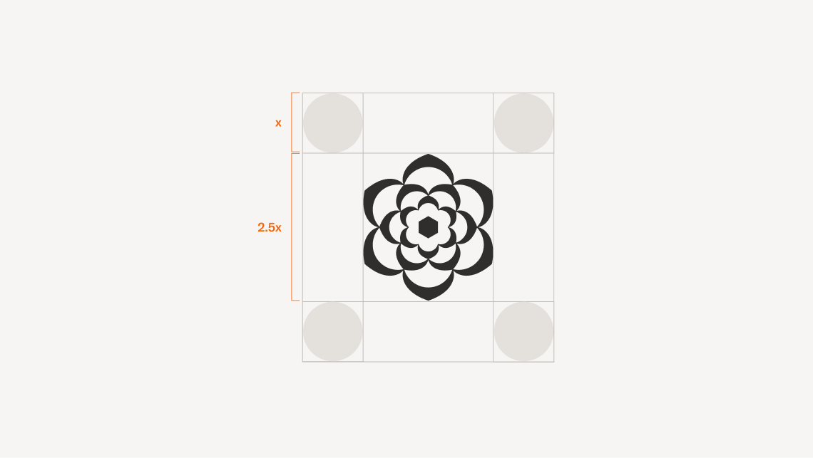 Sierra symbol surrounded by light blue circles in each corner indicating the expected clear space around the symbol