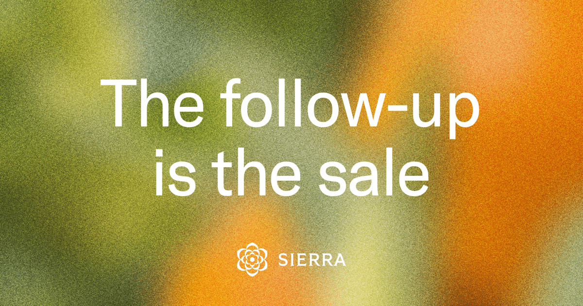 The follow-up is the sale
