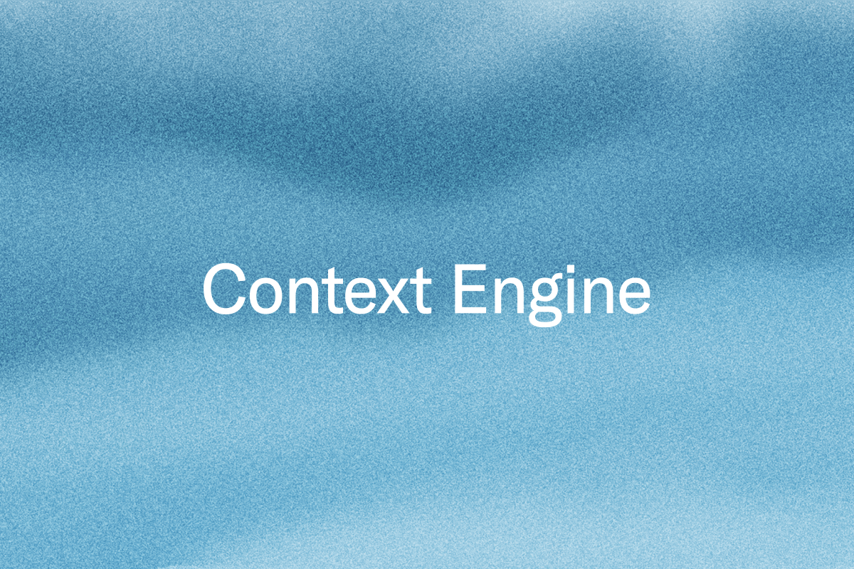 The words "Context Engine" on a blurred blue background