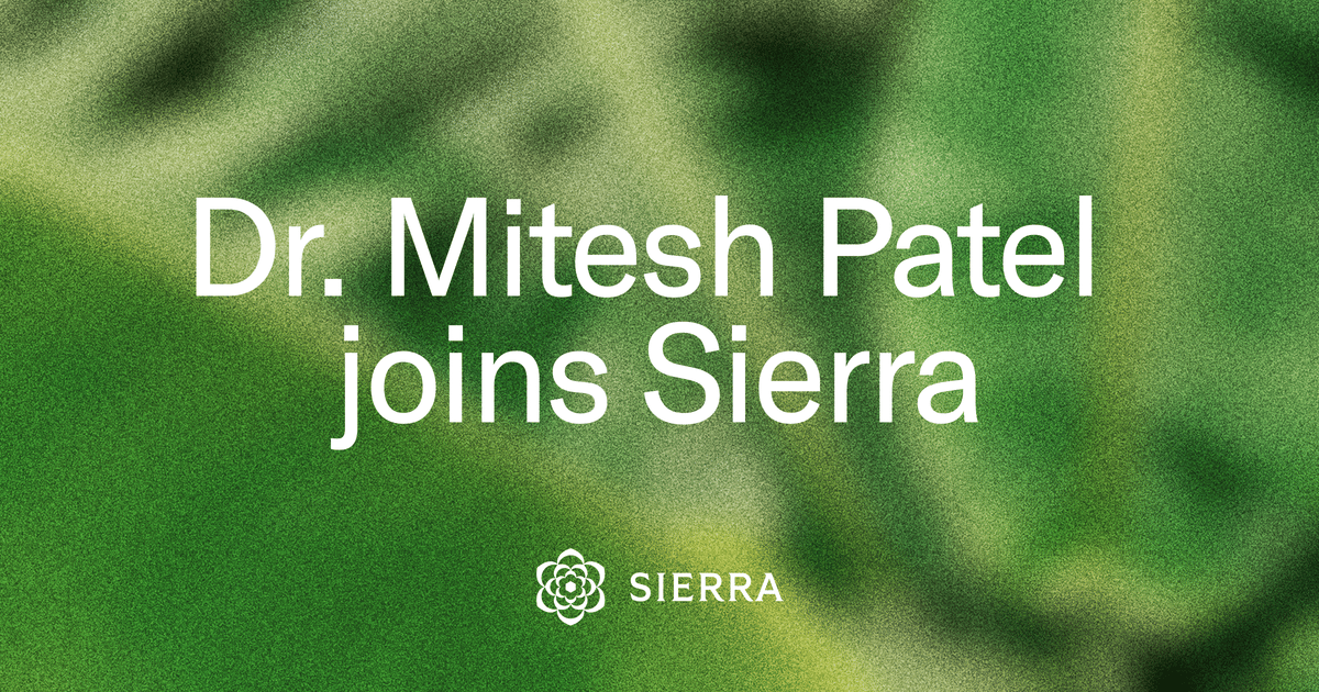 Dr. Mitesh Patel 加入 Sierra 出任临床负责人
