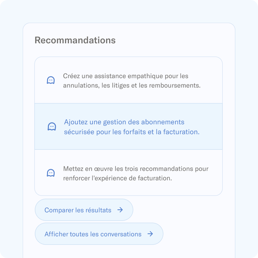 Un graphique chronologique montrant les traces d’un agent IA, incluant la transcription, l’initialisation, les actions du superviseur et les classifications de l’intention de l’utilisateur, comme « Le client demande à l’IA d’être grossière ou insultante. »