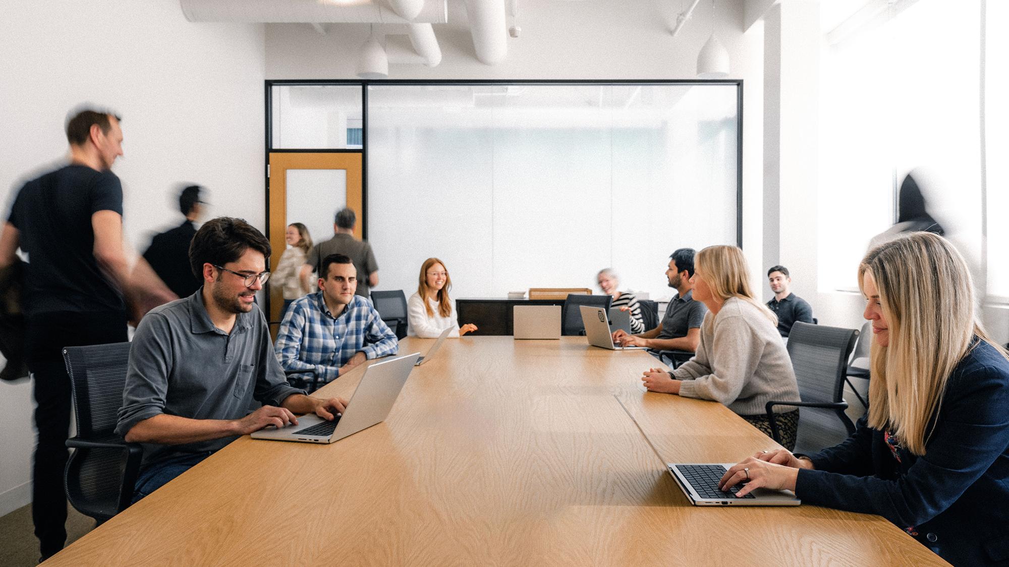 Sierra employees working in the office