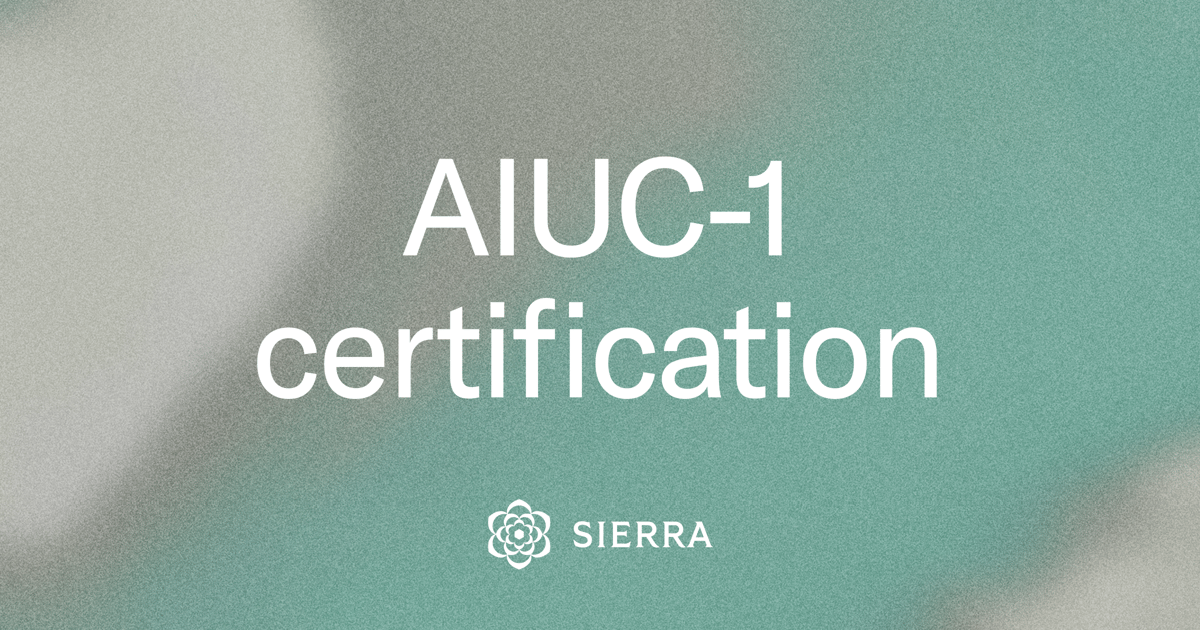 Sierra achieves AIUC-1 certification