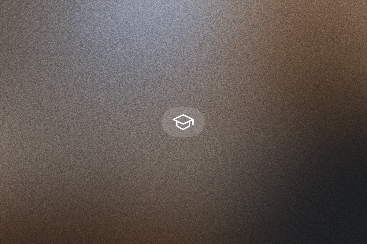 Gradient background with graduation cap icon