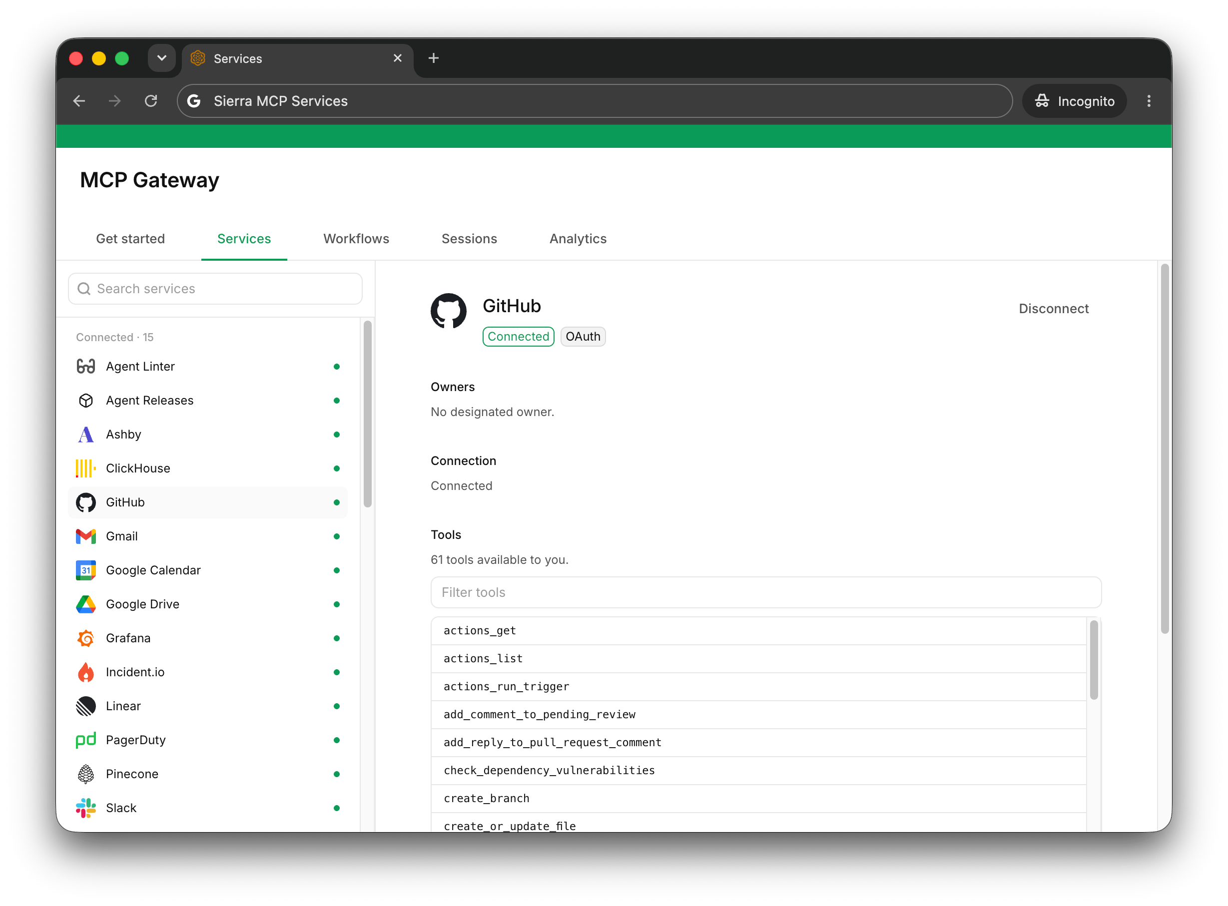 Sierra MCP Gateway