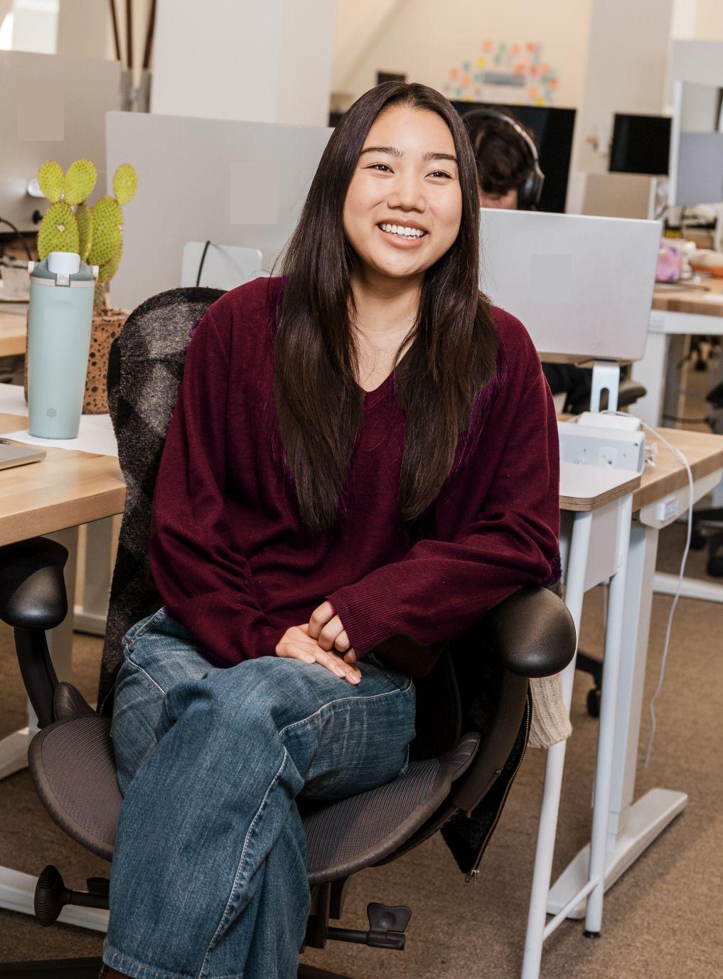 Girl sitting at desk