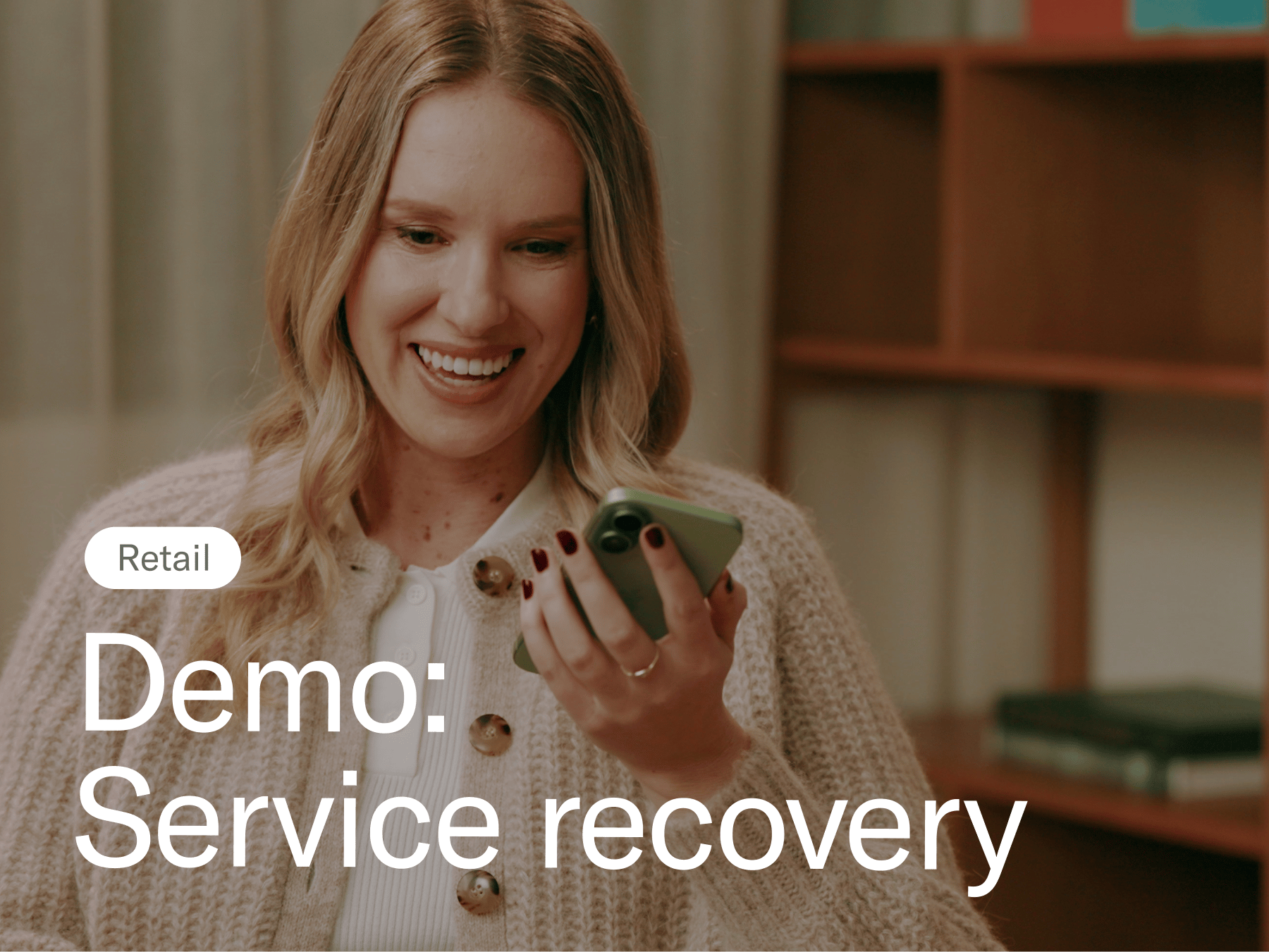 Woman on the phone. Demo: Service recovery.