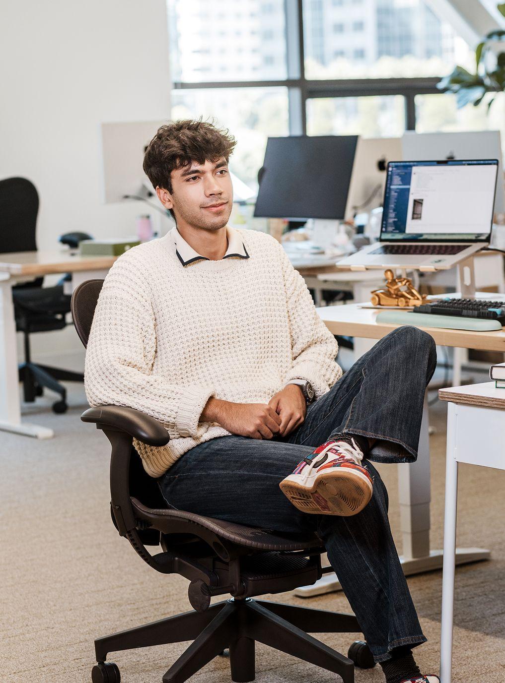 Man sitting at his desk